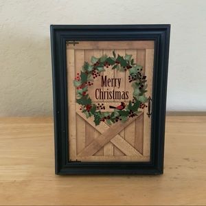 Farmhouse Rustic door Merry Christmas picture 5x7 w/frame